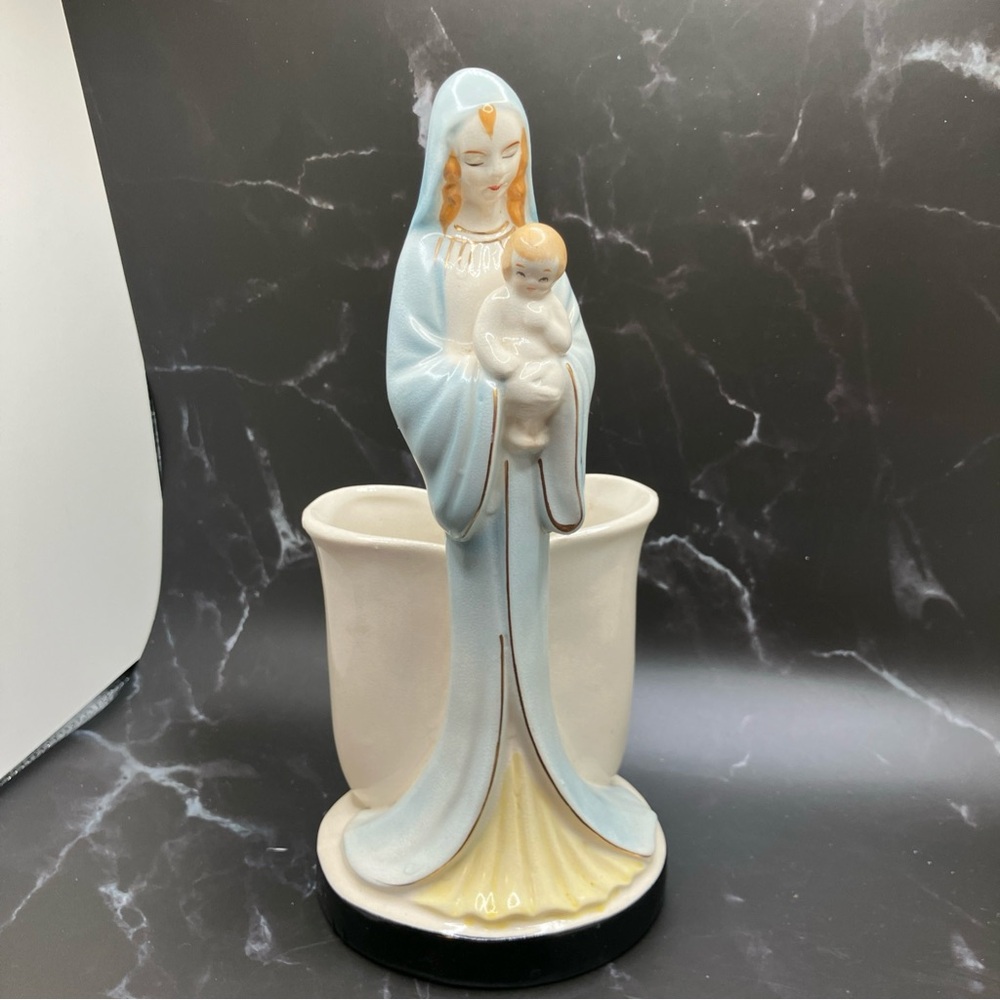 Madonna and child planter/vase Made in Japan
